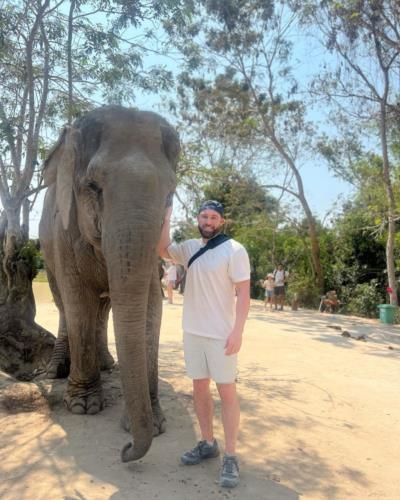 Jason Kipnis Shows Compassion For Elephants At Kulen Elephant Forest