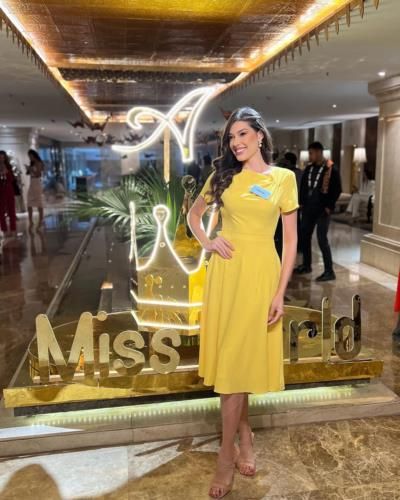Leticía Frota Dazzles In Vibrant Yellow Dress At Event