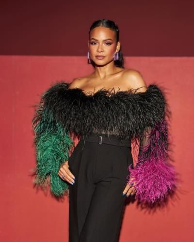 Christina Milian Rocks Bold And Stylish Two-Tone Outfit