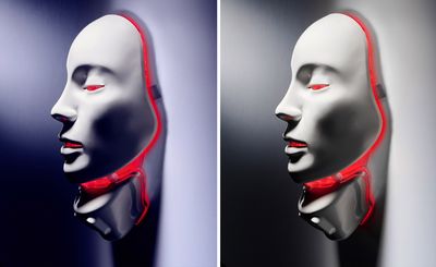 This LED Mask by myBlend is sculptural, cinematic, and tech-forward