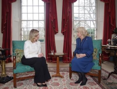 The Queen Hosts First Lady Of Ukraine At Clarence House