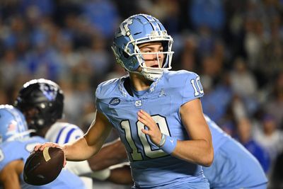 UNC QB Drake Maye talks about possibility of being drafted by Patriots