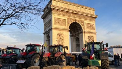 Dozens of French farmers arrested during protest at Arc de Triomphe