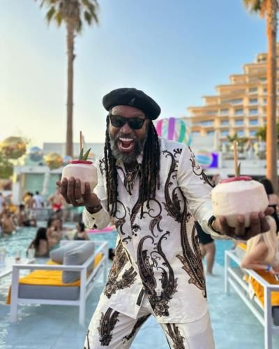 Chris Gayle Embraces Tropical Relaxation By The Poolside