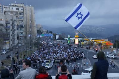 Thousands March In Jerusalem With Israeli Hostage Families