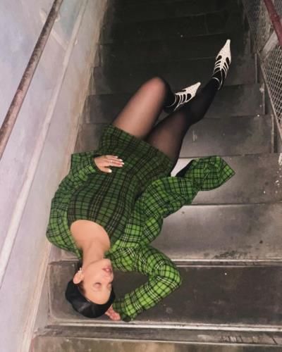 Dascha Polanco Stuns In Green Checkered Dress For Photoshoot
