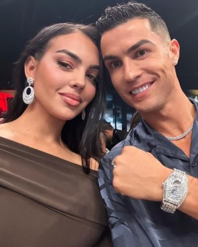 Georgina Rodriguez Stuns In Red Dress Supporting Cristiano Ronaldo