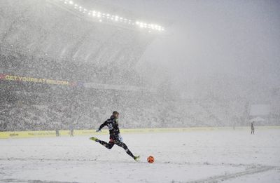 Photos: LAFC and Real Salt Lake’s soccer match in the snow looked incredibly fun, cold and chaotic