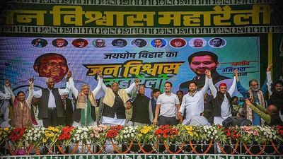 INDIA bloc leaders sound poll bugle at Patna rally