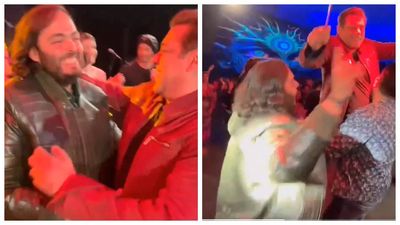 Groom-to-be Anant Ambani and Shera take turns CARRYING Salman Khan at afterparty: WATCH