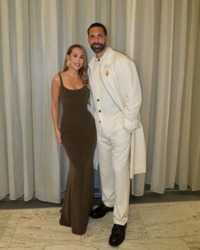 Rio Ferdinand And Wife Radiate Elegance At Brits Red Carpet