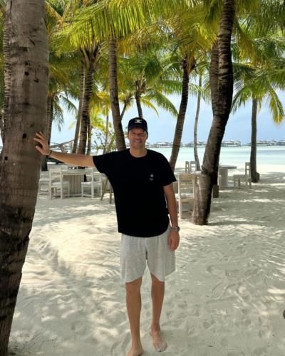 Michael Ballack Enjoys Beach Time With Sophia Schneiderhan At Soneva Fushi