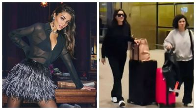 Turkish actress Hande Ercel gets a warm welcome by fans as she arrives in Mumbai - WATCH