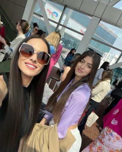 Samantha Misovic And Friend Begin Adventure At Airport