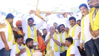 Yediyurappa felicitated in Sagar