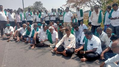 Farmers stage protest at KRS dam over proposed trial blasts