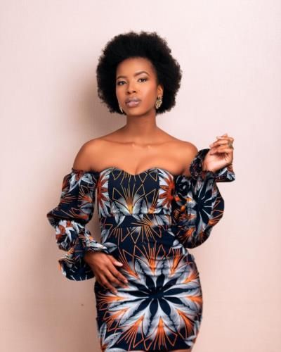 Lesego Chombo Stuns In Fashionable Off-Shoulder Dress