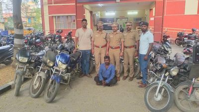 Man arrested for stealing 15 two-wheelers at Katpadi railway station