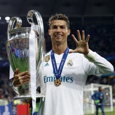 Celebrating Success: Cristiano Ronaldo With Trophy And Medal