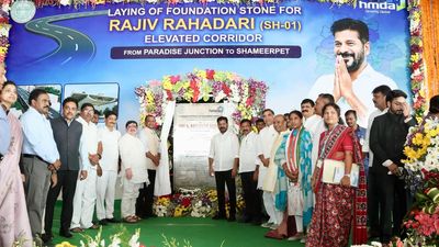 Telangana CM lays foundation stone for elevated corridor from Paradise Junction to Shameerpet