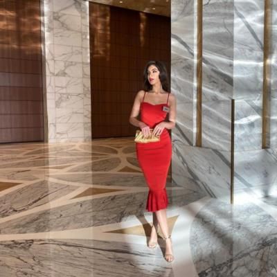 Anja Radic Radiates Elegance In Stunning Red Dress