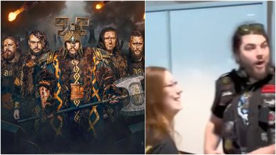 "Oh my god!" Watch 'dwarf metal' band Wind Rose surprise two fans at an airport who were wearing their merch without knowing the band were right behind them