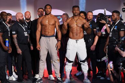 Photos: Anthony Joshua vs. Francis Ngannou weigh-ins and final faceoff