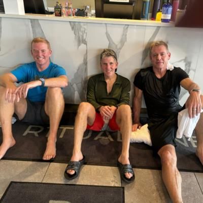Troy Aikman And Friends Embrace Post-Yoga Bliss