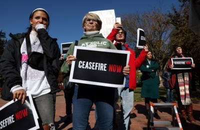 Protests Outside White House Demand Gaza Ceasefire