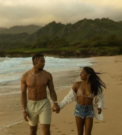 Simone Biles' Romantic Beach Moments With Partner