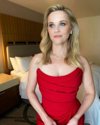 Reese Witherspoon Radiates Elegance In Striking Red Dress