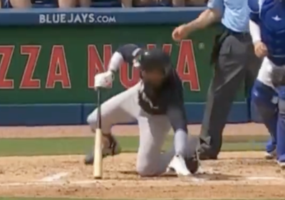 Blue Jays Pitcher Brought Yankees' Juan Soto to His Knees With Filthy Breaking Ball