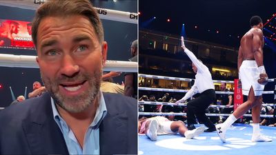 Eddie Hearn reacts to Anthony Joshua’s KO of Francis Ngannou: ‘You can’t get knocked out like that too often’