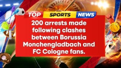 Over 200 Arrested In Clash Between Borussia Monchengladbach And FC Cologne Fans