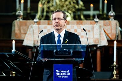 Protests As Israel President At Dutch Holocaust Museum Opening