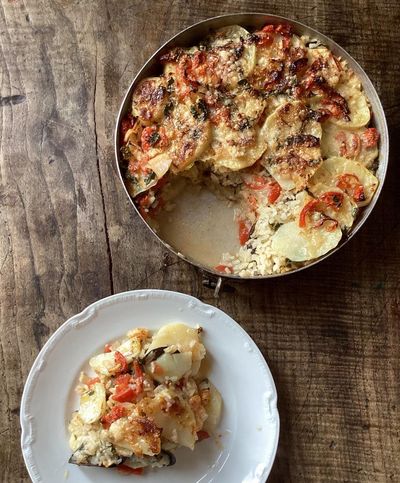 Rachel Roddy’s recipe for Puglian rice, potato and mussel bake, or tiella