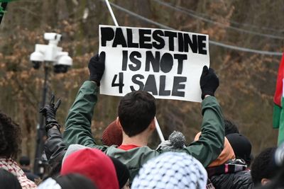 Hundreds of Palestine supporters protest Israeli real estate event at New Jersey synagogue