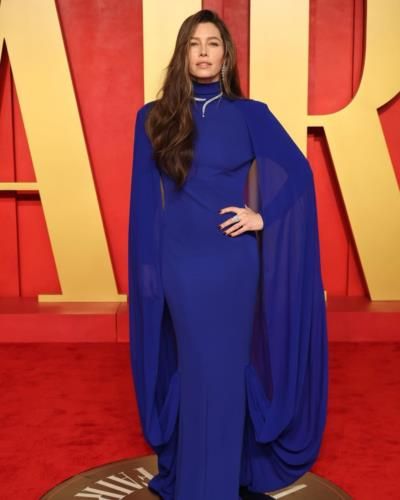 Jessica Biel Radiates Elegance In Stunning Blue Dress