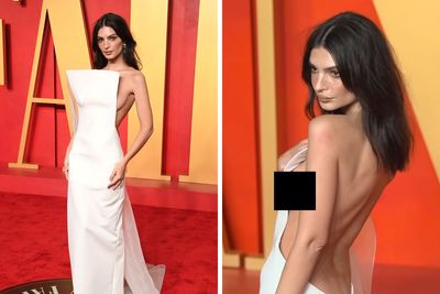 Emily Ratajkowski’s Glamorous 2024 Oscars Night Takes Unexpected Turn With Wardrobe Malfunction