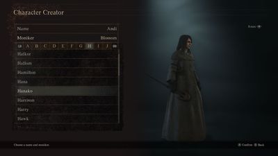 What does 'Moniker' mean in the Dragon's Dogma 2 character creator? Here's your answer.