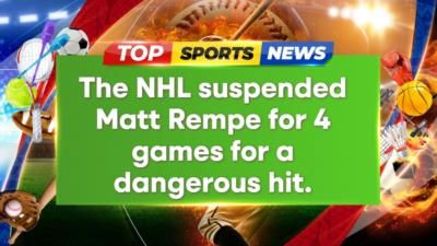 NHL Suspends New York Rangers Rookie Matt Rempe For Hit