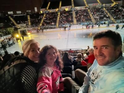 Bubba Watson's Family Outing At Ice Hockey Stadium