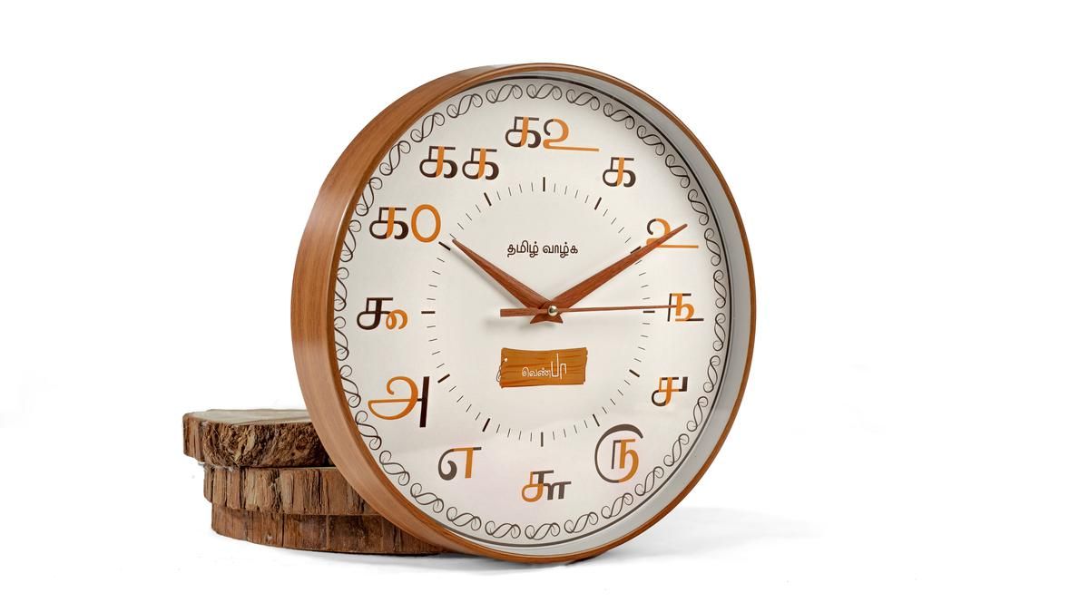 Wall clocks with Tamil numerals showcase the beauty of…