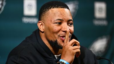 Saquon Barkley and His Daughter Share Adorable Moment at Eagles Introductory Presser
