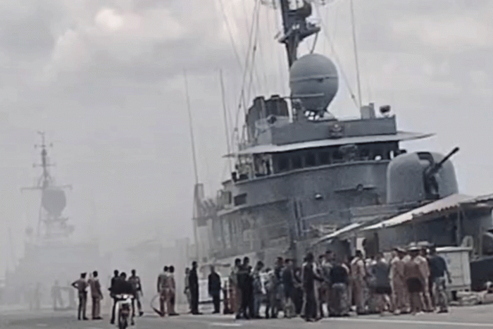 Frigate shot by another navy ship