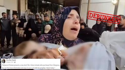 No, these images show real dead Palestinian babies, not dolls