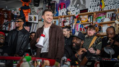 “Trying to get all of us in here was a game of Tetris”: Justin Timberlake and his 14-strong band, The Tennessee Kids, put on a sparkling Tiny Desk Concert