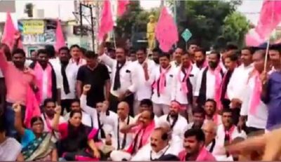 BRS leaders stage protests in Telangana over arrest of K Kavitha