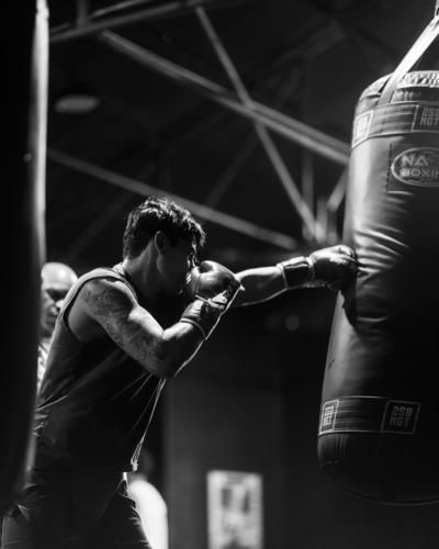 Ryan Garcia's Intense Boxing Training Session Captured In Monochrome