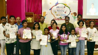 Enthusiastic participation of children at the JSW Futurescapes-Young World painting competition